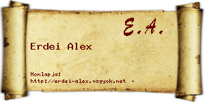 Erdei Alex névjegykártya